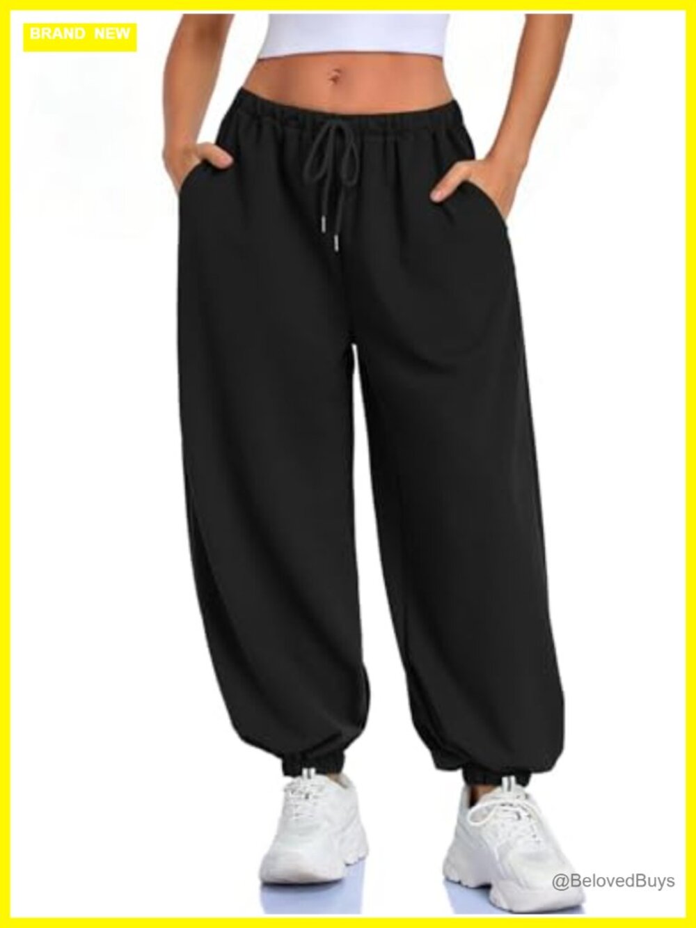 Women's Balloon Pants Baggy Sweatpants Wide Leg Joggers Loose Fit Cotton Lounge